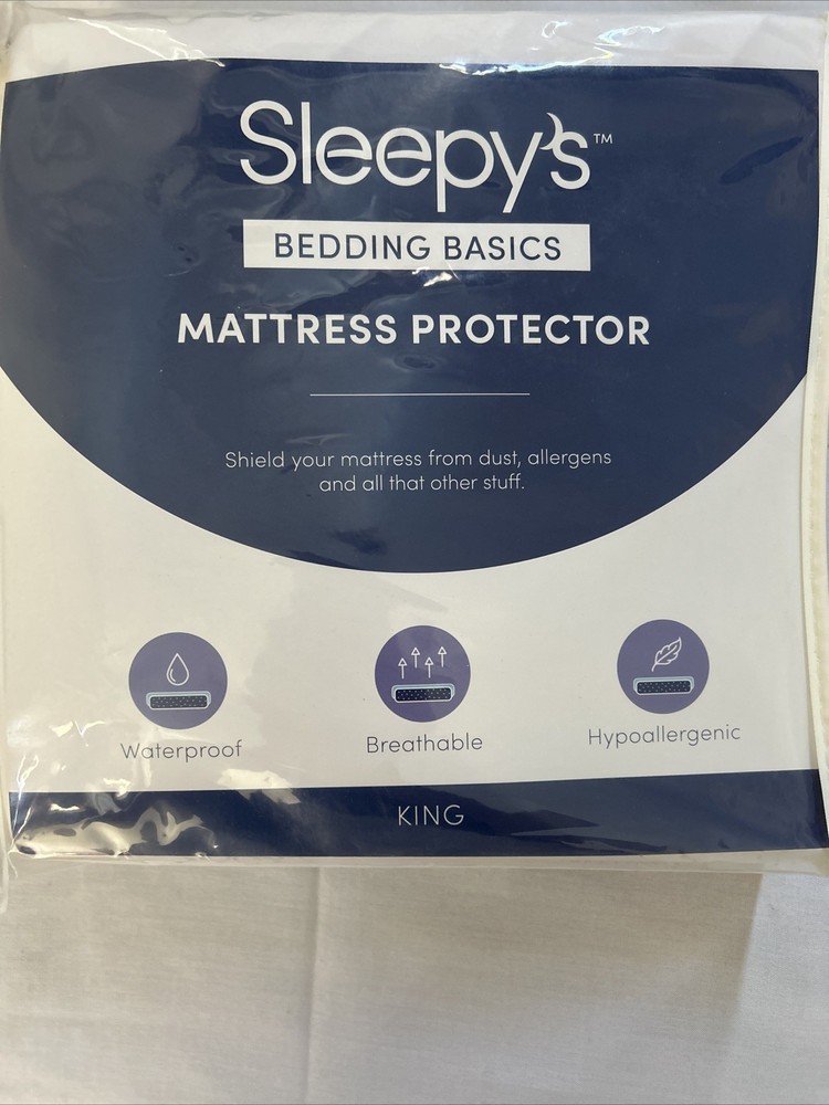 Sleepy's Bedding Basic Waterproof King   Mattress Protector Hypoallergenic NEW