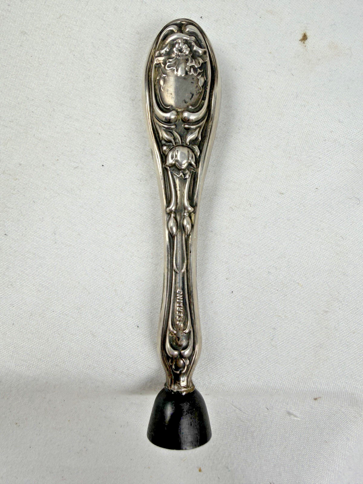 Sterling Silver Telephone Dialer Tobacco Pipe Tamper Baroque Art Nouveau No Mono