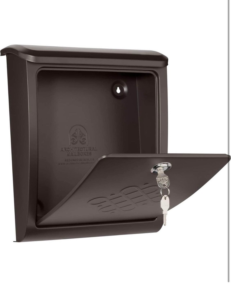Architectural Mailboxes Bordeaux Rubbed Bronze Medium Steel Locking Wall Mount