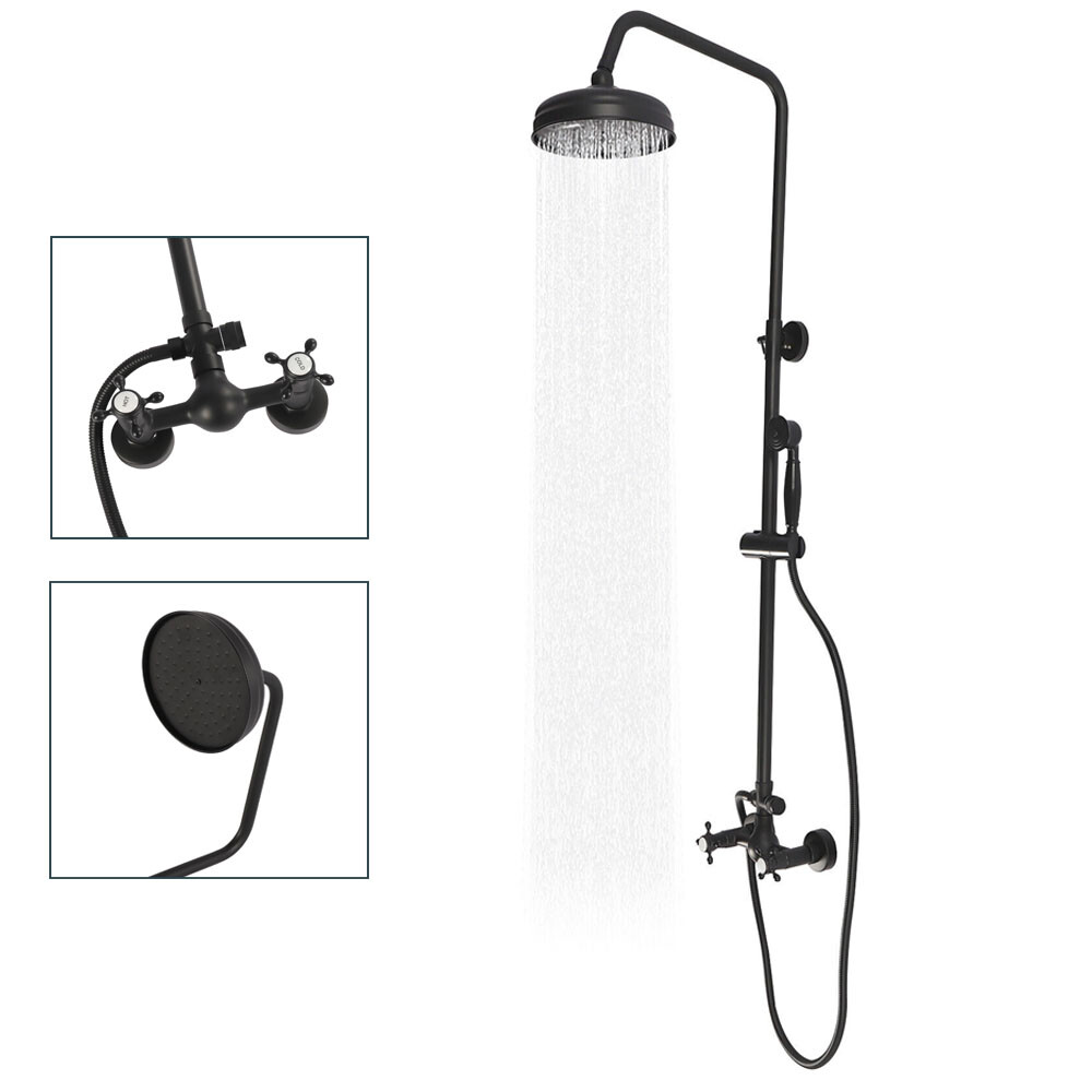 Handheld Shower Head High-Pressure Adjustable Showerhead Top Spray Double Knobs