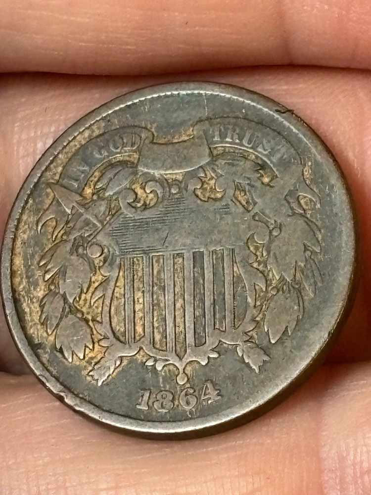 1864 2 Cent Piece & 1867 Shield Nickel