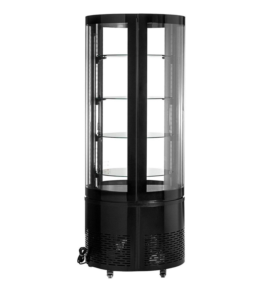Black Circular Glass Refrigerated Display Case