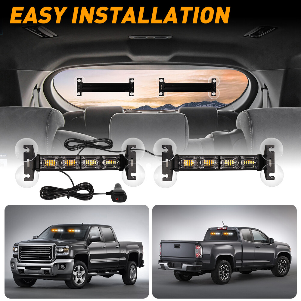 2x Emergency Flashing LED Traffic Advisor Strobe Light Bar 48LEDs