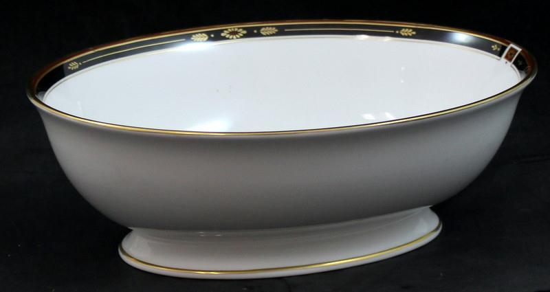 Lenox China Regency Black Oval Vegetable Bowl