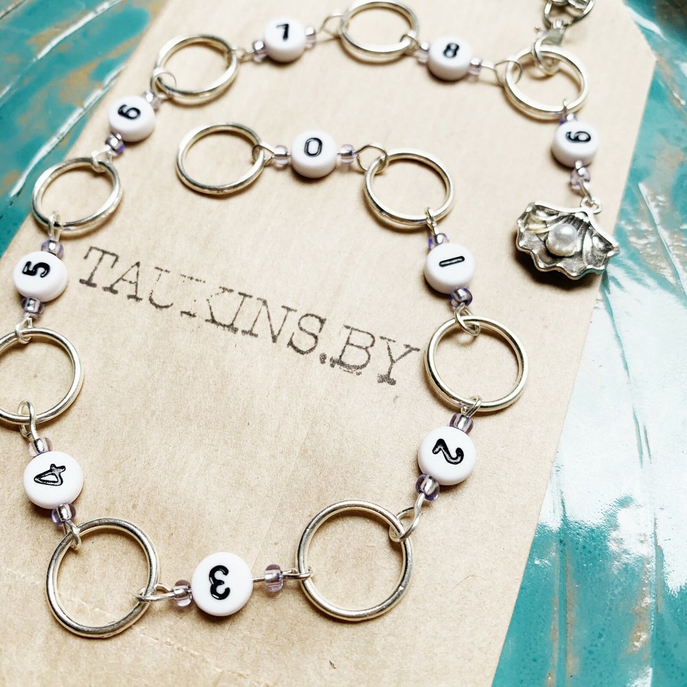 Shell chain row counter for knitting