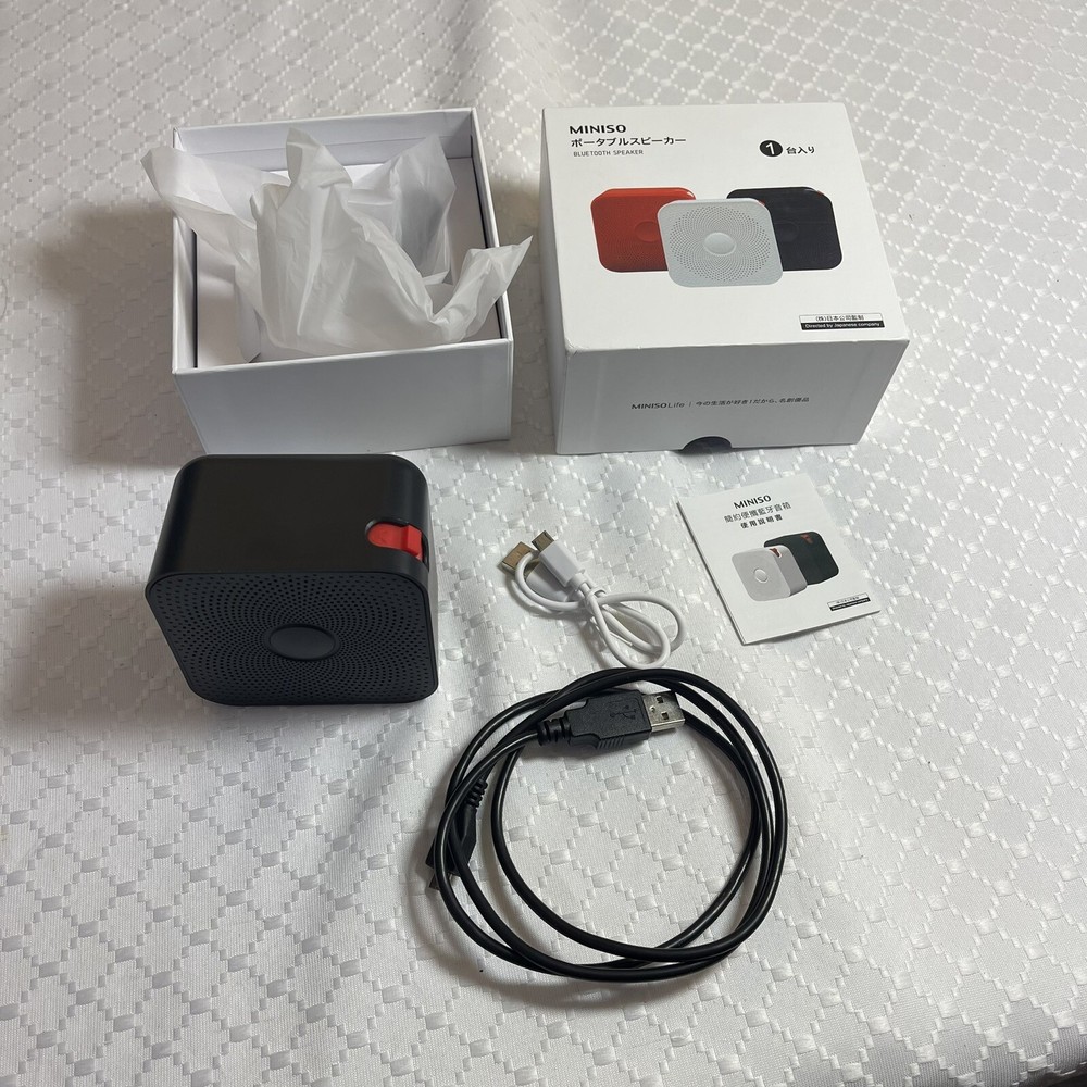 Miniso Bluetooth Wireless Portable Black Rechargeable Speaker