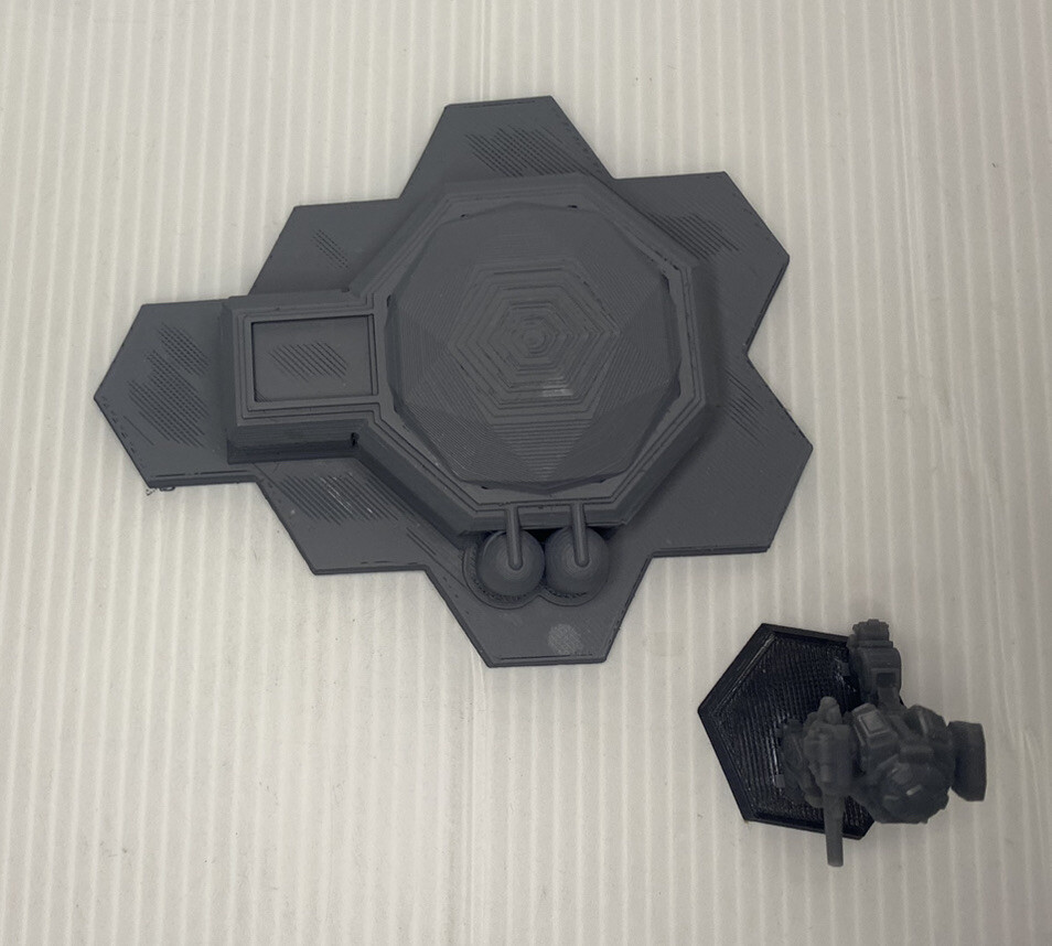 Research Lab w/ Hex Base, Tabletop War Game Terrain Battletech (6mm)