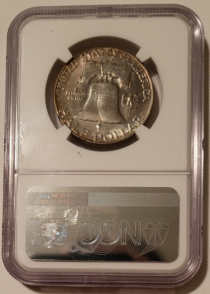 1958 D Franklin Half Dollar MS65 NGC Toned