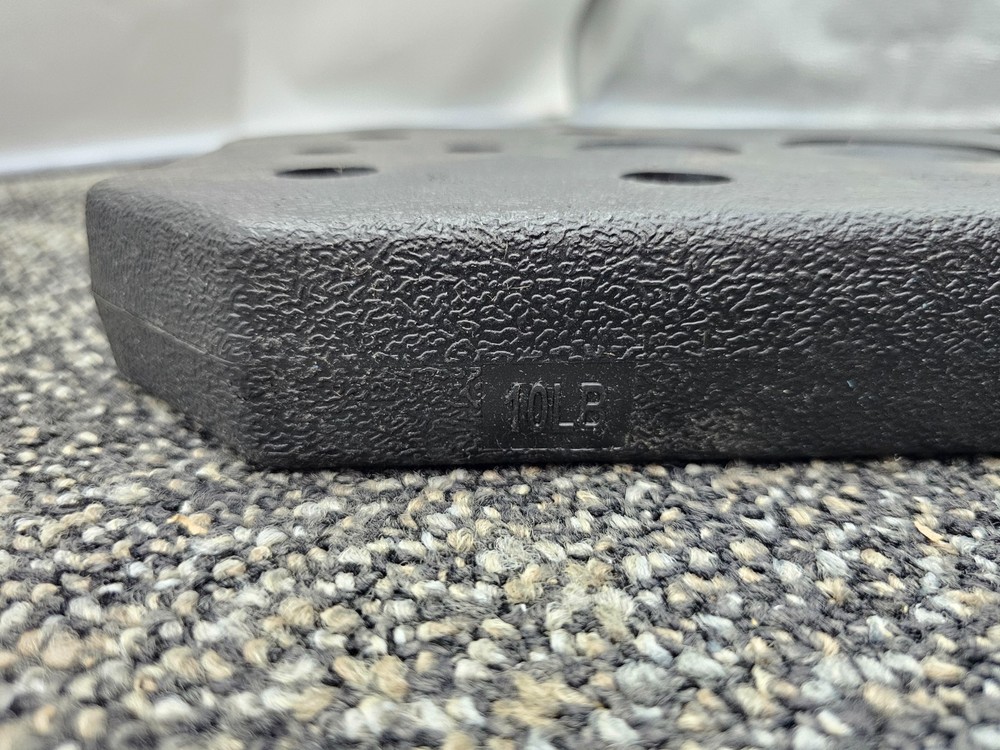 Vinyl Rectangle Weight Plate 10 LBS 14.5" L x 7" Stackable, Black