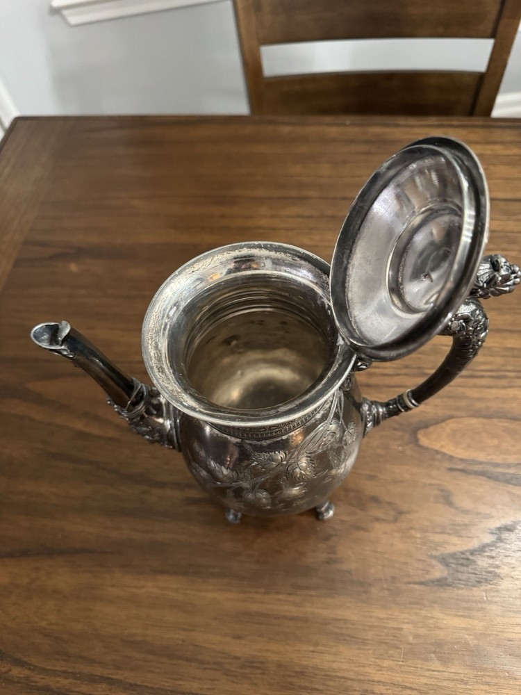 Antique Meriden Britannia Teapot Silver Plated Pattern 1925