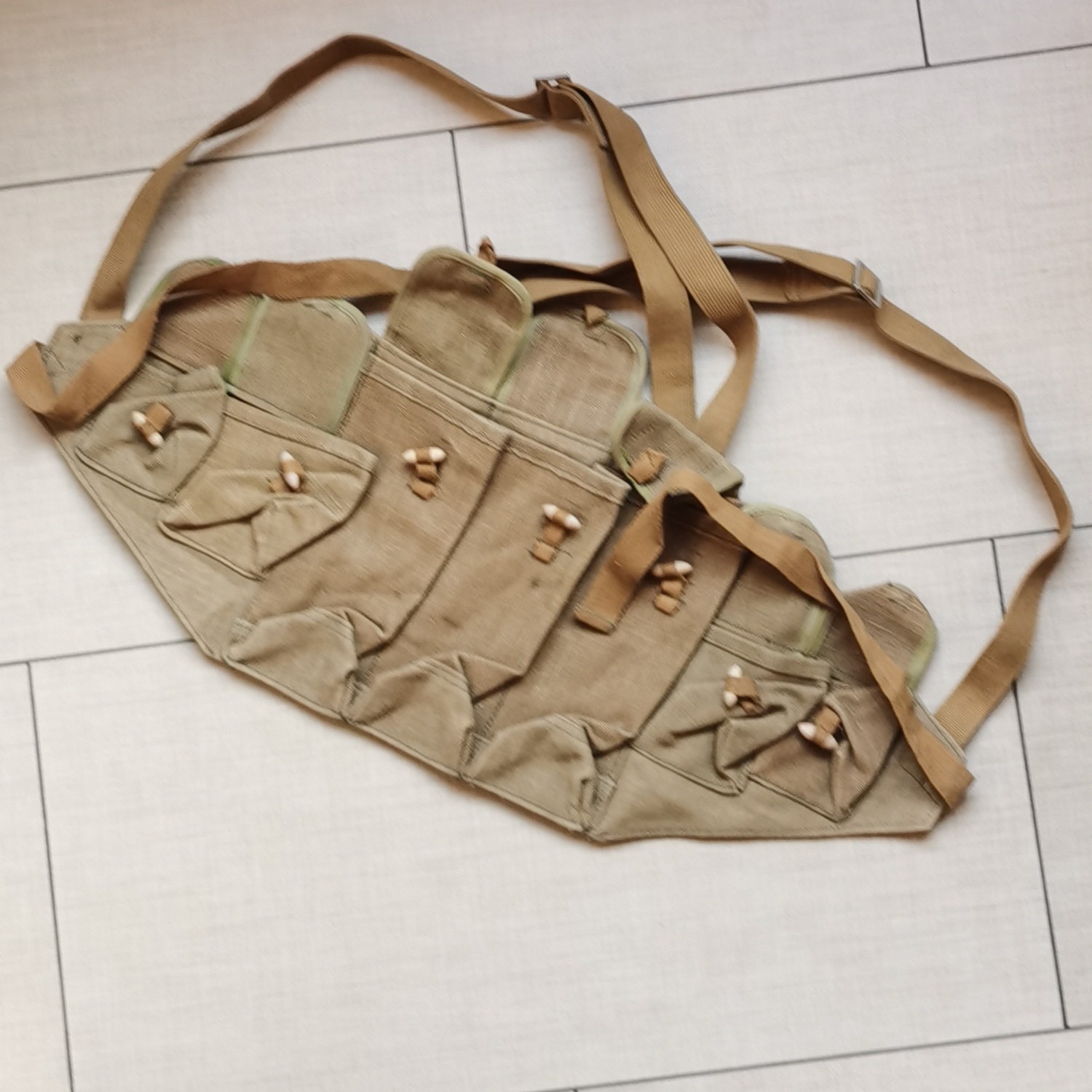 Original Chinese Military Vietnam War Type 56 Chest Rig Pouch Linen cloth bag