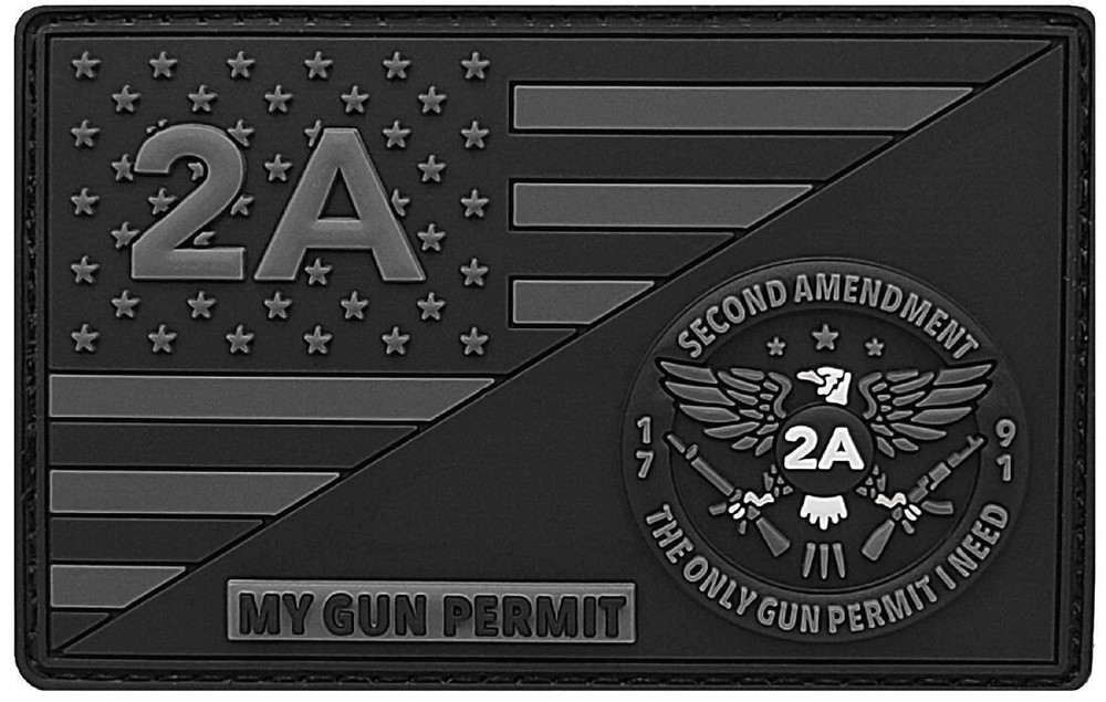 My Gun Permit 2nd Amendment Eagle Guns 2A 1791 PVC PATCH | 2PC HOOK 3.5" X 2"