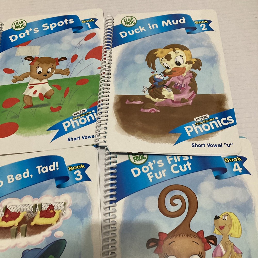 Leap Frog LeapPad Easy Reader Phonics Interactive Books Long Short Vowel 1-4