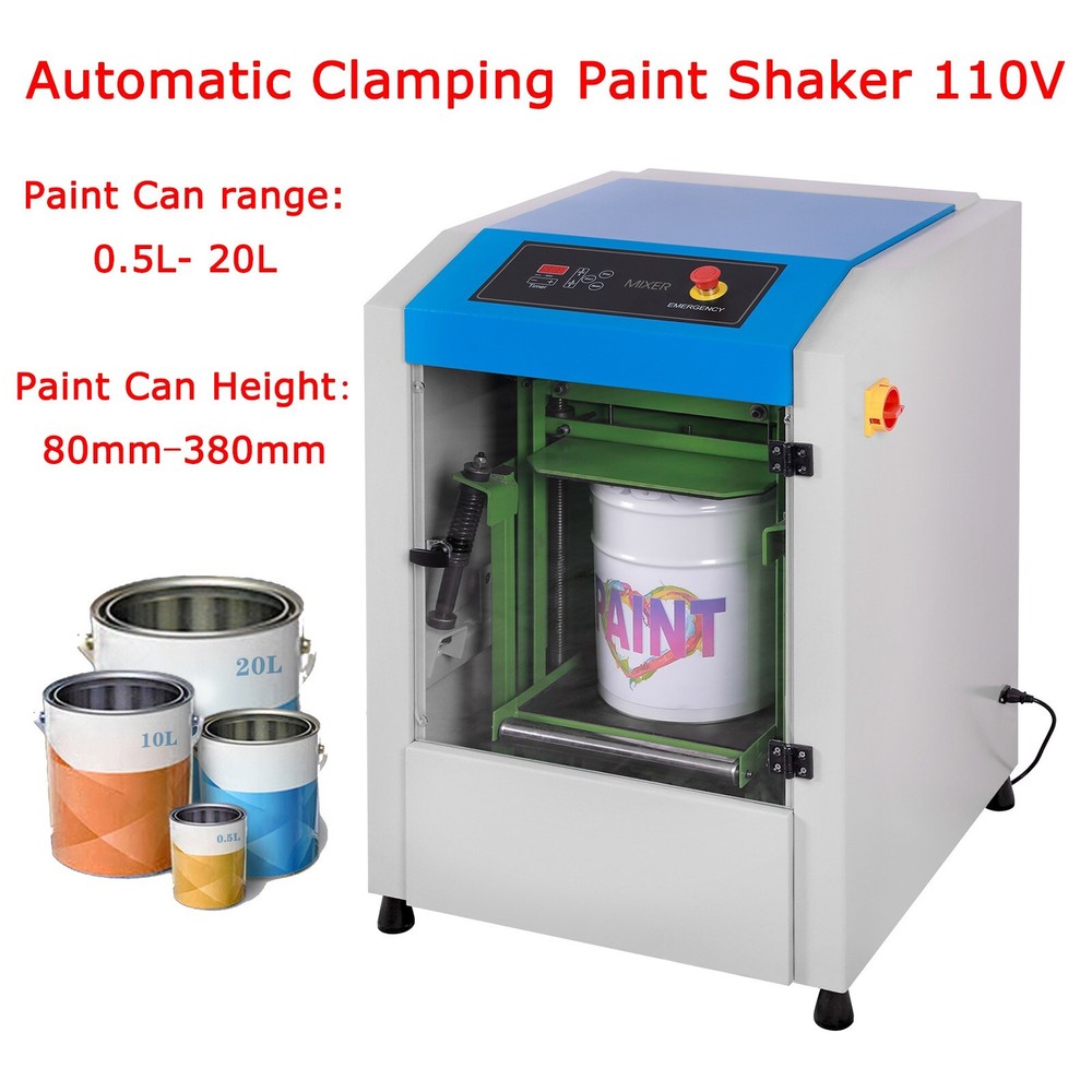 0.5L - 20L Automatic Clamping Paint Shaker 110V Frequency Conversion Paint Mixer