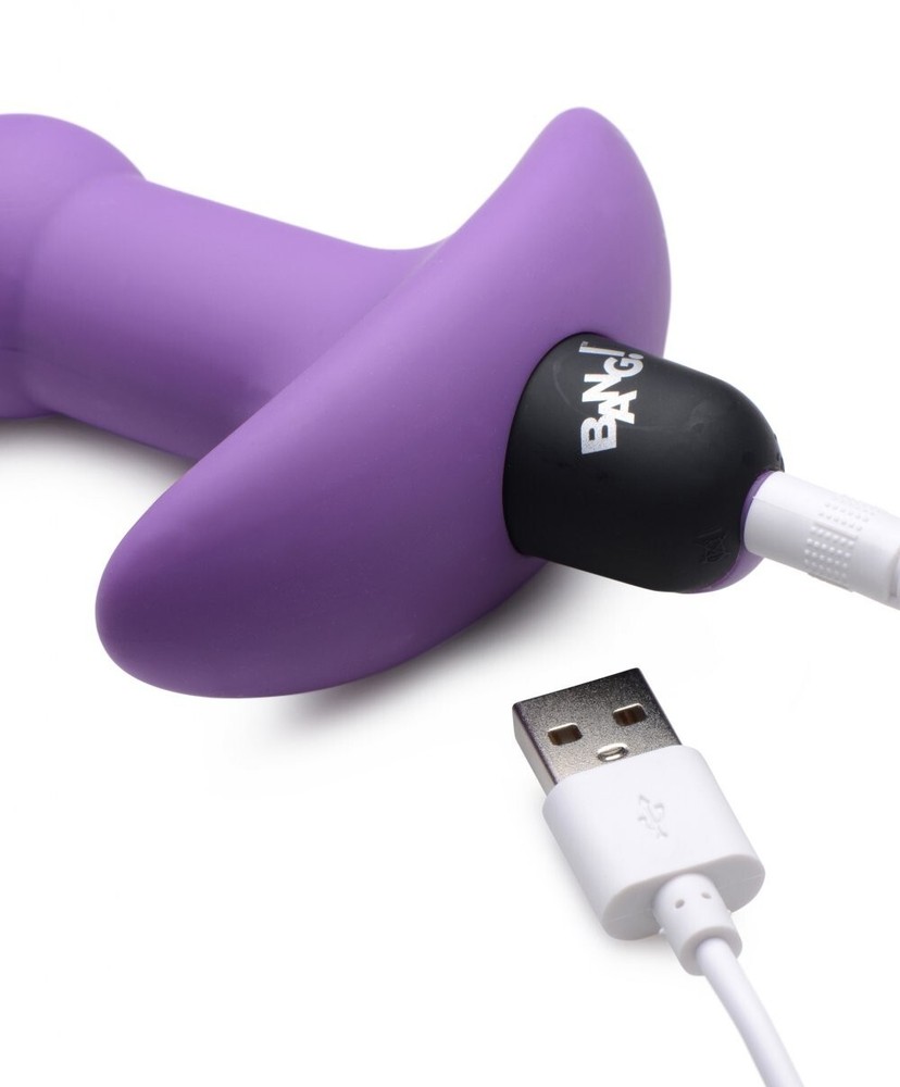 Remote Control Vibrating Silicone Anal Beads Purple Vibrator Ass Butt Play Plug