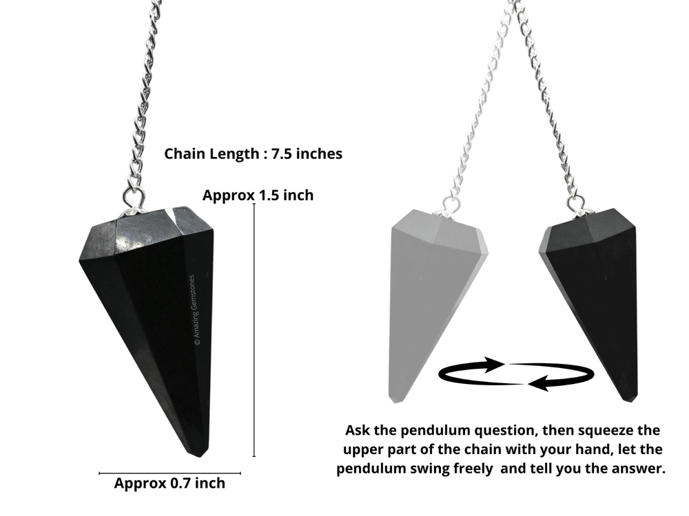 Shungite Dowsing Crystal Pendulum
