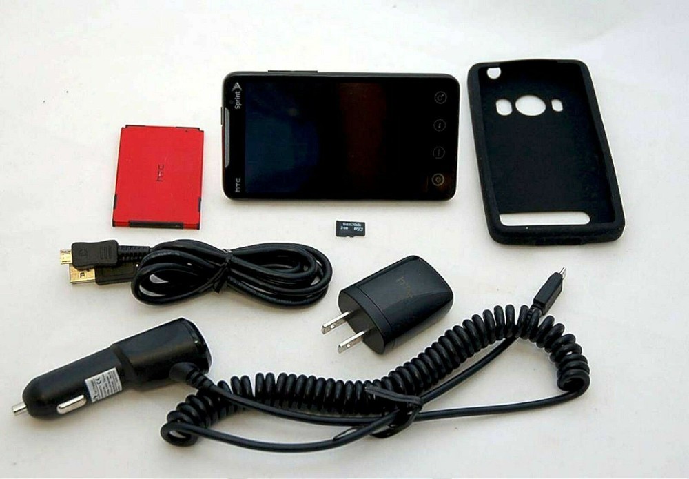 HTC EVO 4G Sprint PCS BLACK Google Android Smartphone Bluetooth PC36100 Grade C