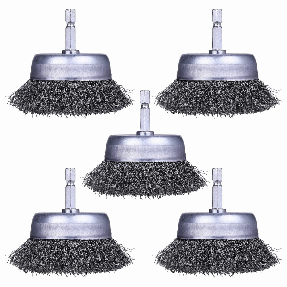 Professional Wire Brush Set - 5 Carbon Steel Attachments for Efficient Grinding