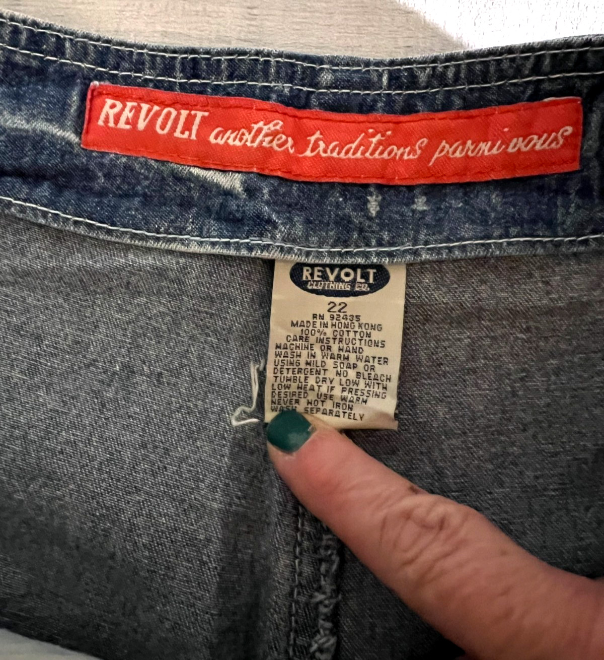 Revolt Ladies Vintage Medium Wash "Bareback" Shorts SIZE 22