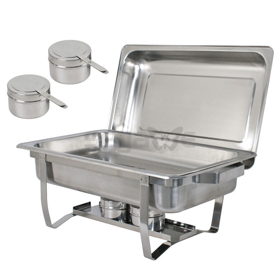 Stainless Steel Rectangular Chafing Dish Full Size Buffet Catering Lot 2~8 Quart