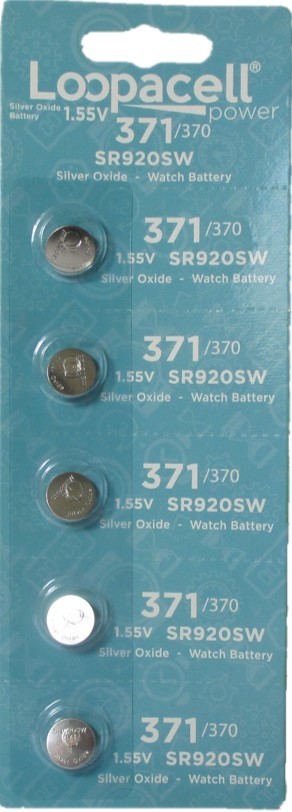 Loopacell 371 / 370 Silver Oxide Watch Battery (5 per Pack)