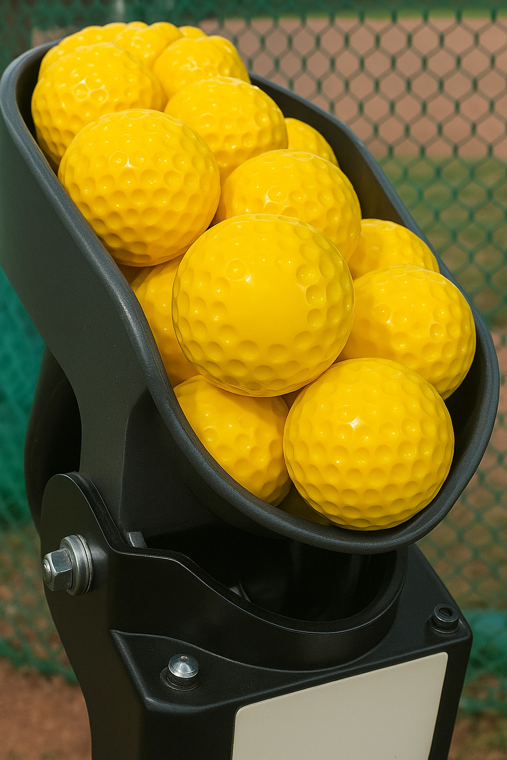 Sting-Free Dimpled Pitching Machine Baseballs - Yellow