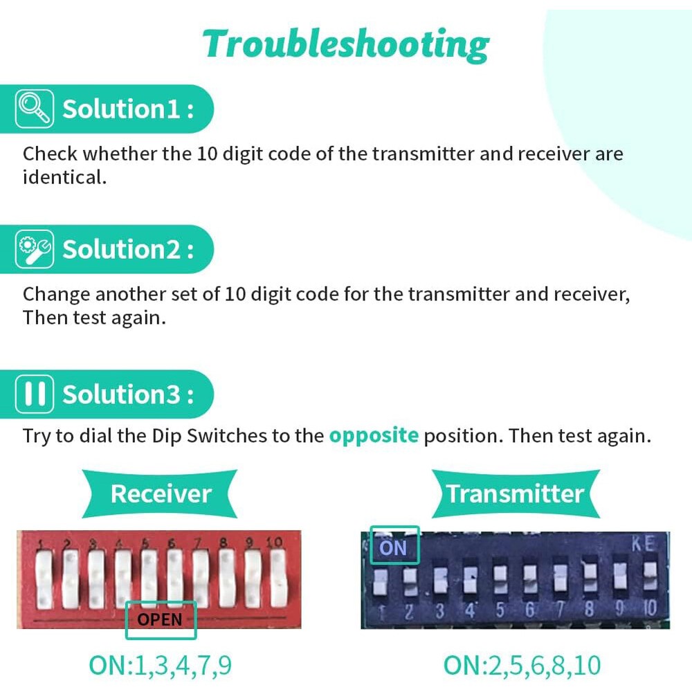 Multi-Code 3089 308911 Gate Garage Door Opener 300MHz 10 DIP Code Remote Control