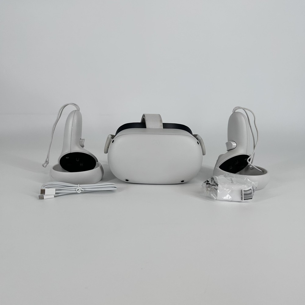 Meta Quest 2 VR Headset 128GB w/ Charger/Controllers/Regular Strap - Good