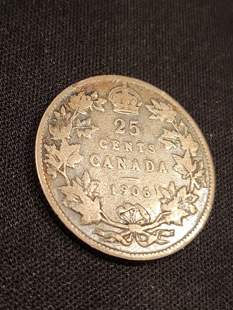 1906 Canada 25 Cents Silver Coin