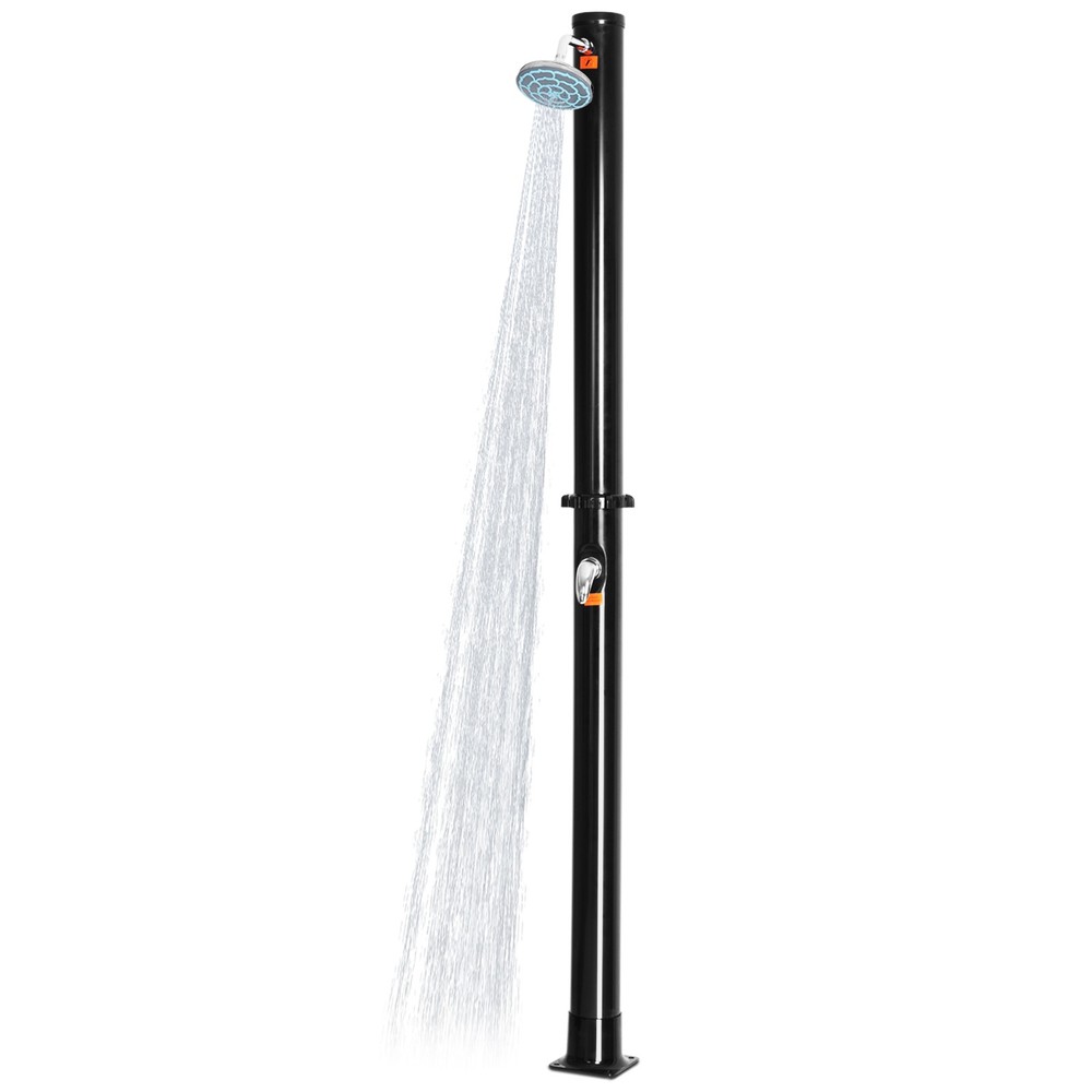 7.2Ft 2-Section Solar Heated Shower with Base Outdoor Backyard Poolside Beach