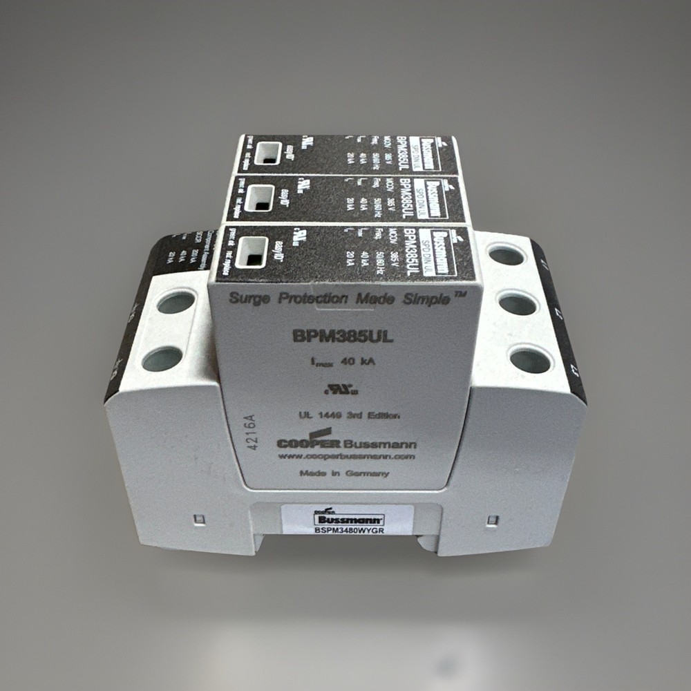 🔴Cooper Bussmann BPM385UL 3-Pole Surge Protector Replacement Module 385V‼️