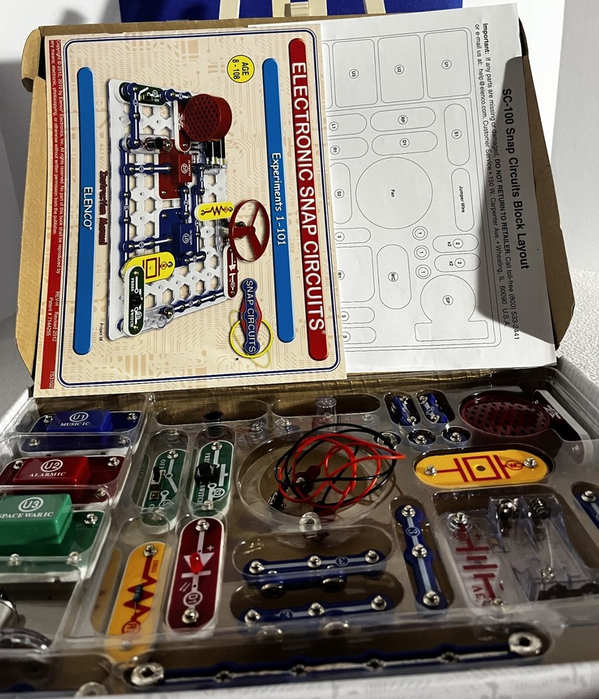 Elenco Snap Circuits Jr SC-100 Electronics Kit Science 8+ STEM 100% Complete EUC