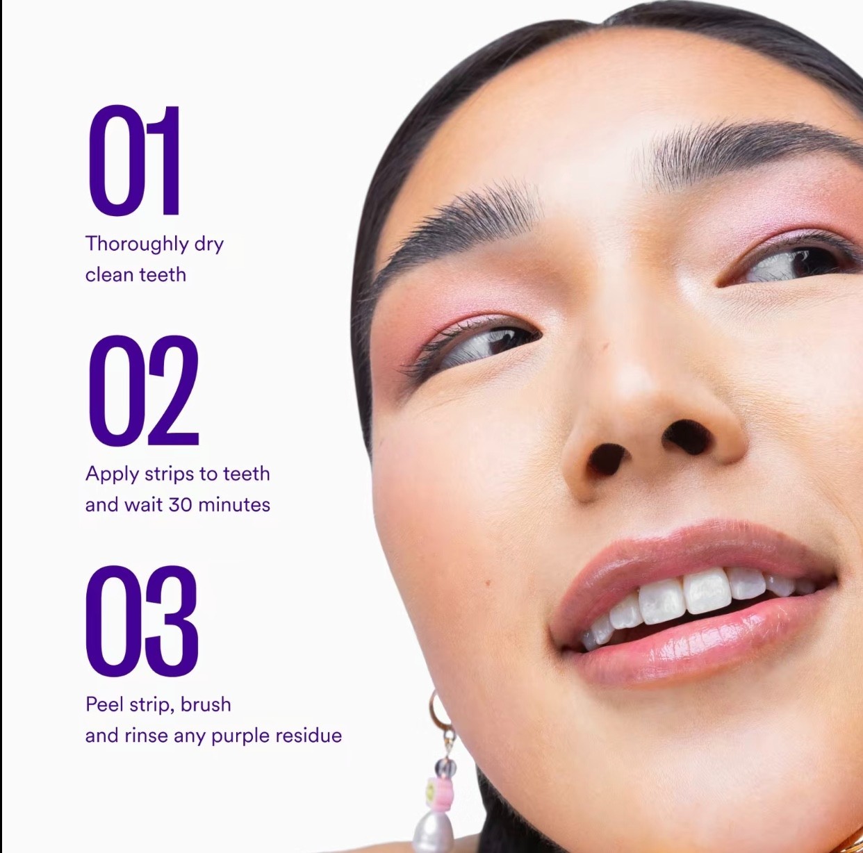 Hismile V34 Whitening Strips, Teeth WhiteningStrips, Purple Tooth Whitening