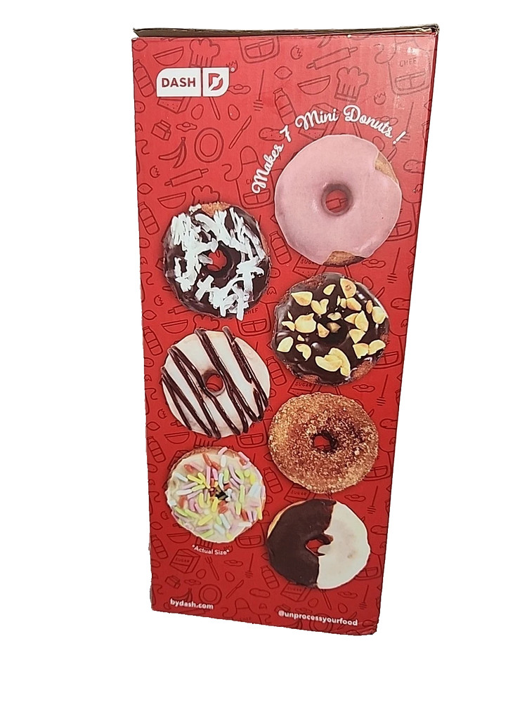 NEW - DASH Mini Donut Maker Machine w/ Non-stick Surface, Makes 7 Doughnuts Aqua