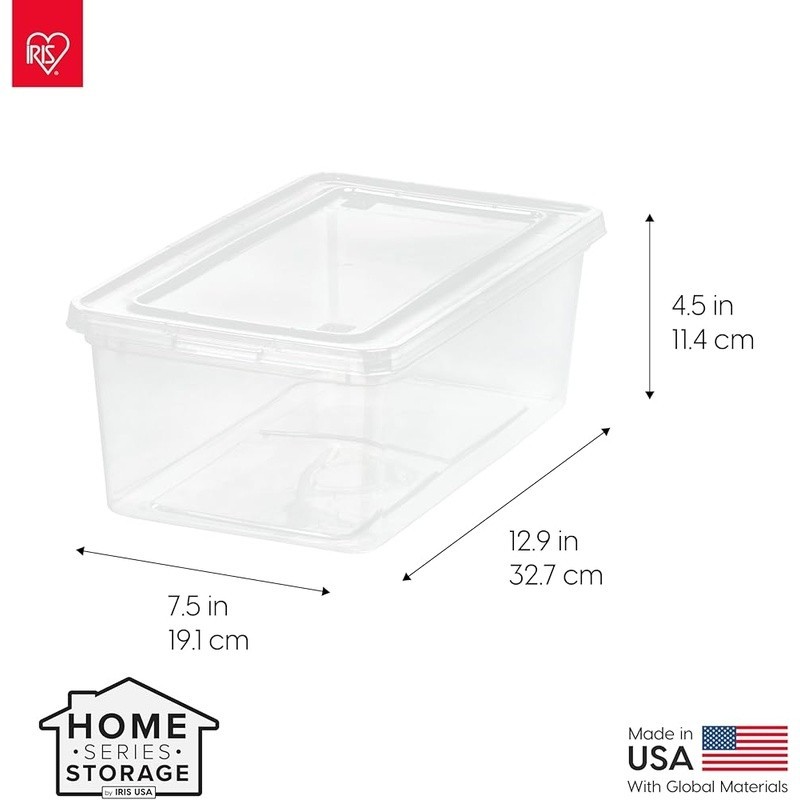 Clear Plastic Storage Bins 20 Pack Stackable Nestable Organizers BPA Free New