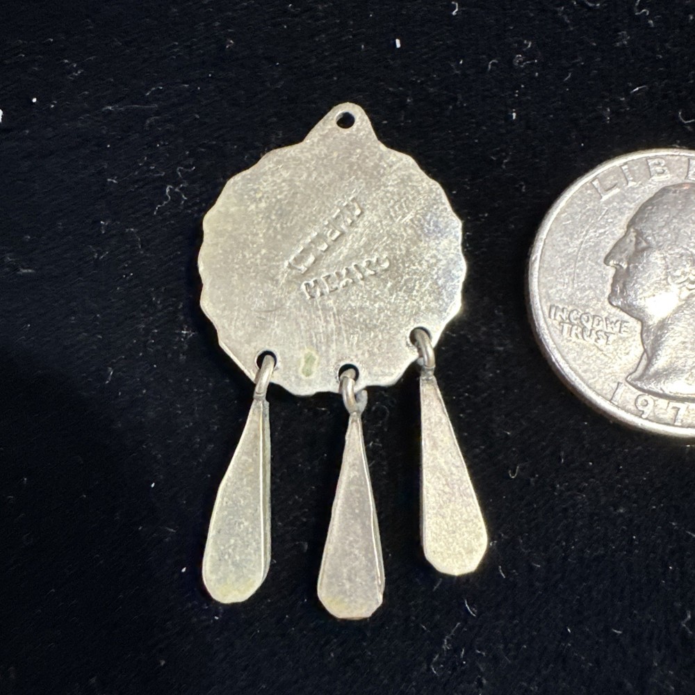 Sterling And Crashed Turquoise Pendant