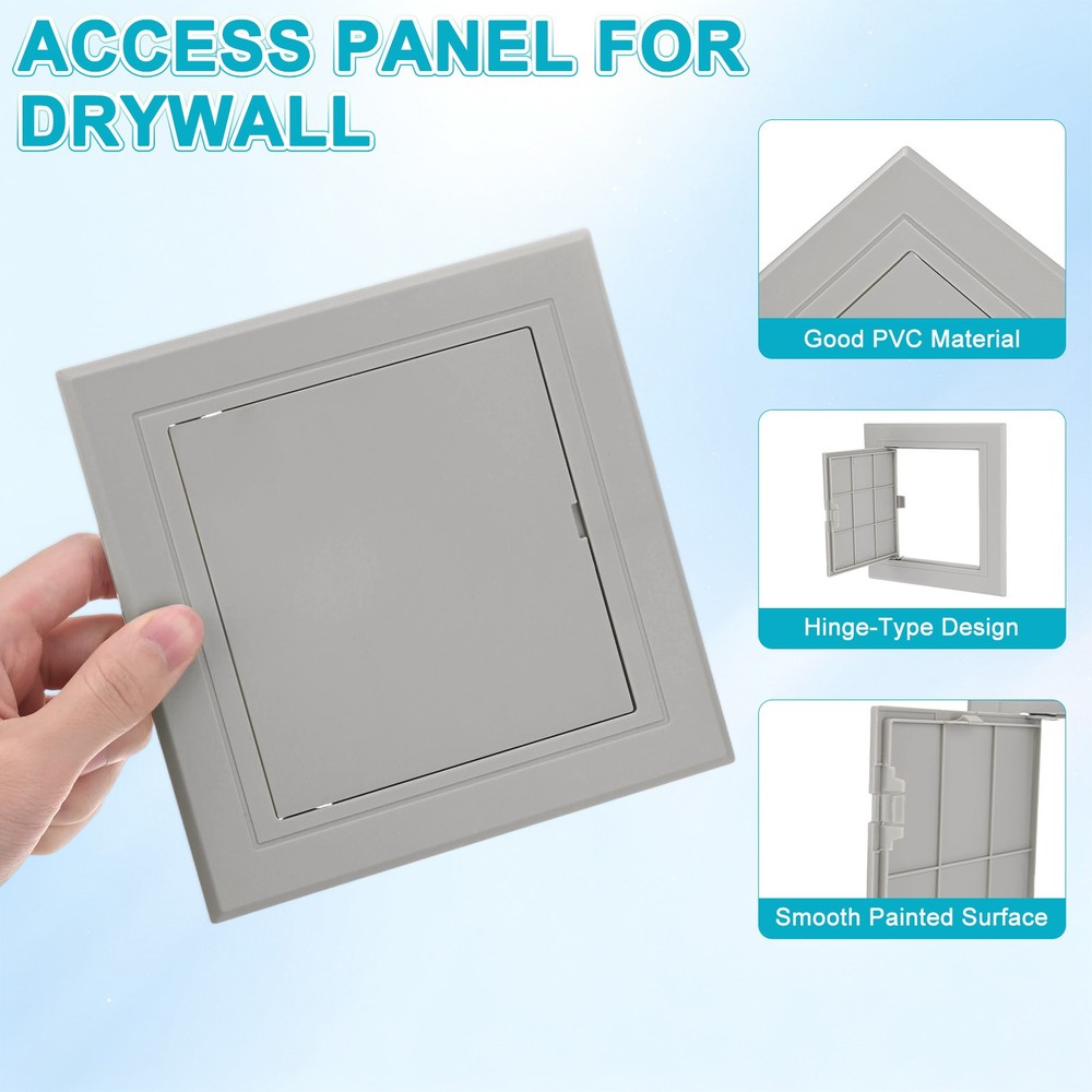 1-Pack Access Panel for Drywall, 4.9x5" Plastic Wall Hole Cover [Gray]