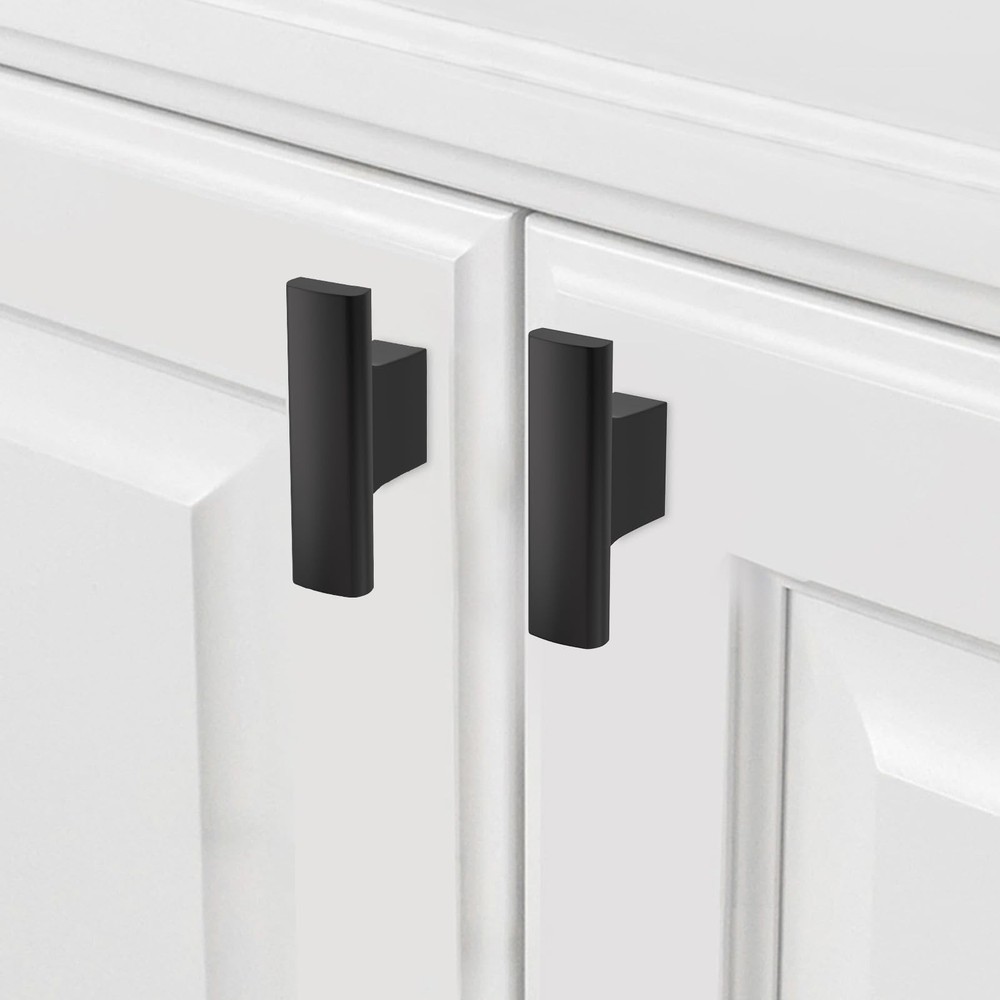 10 Pack Matte Black Kitchen Cabinet Knobs Silver Kitchen Hardware Cupboard Kn...