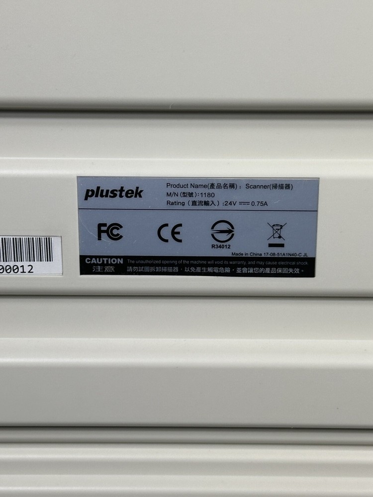 Plustek OpticSlim 1180 Flatbed Document Scanner
