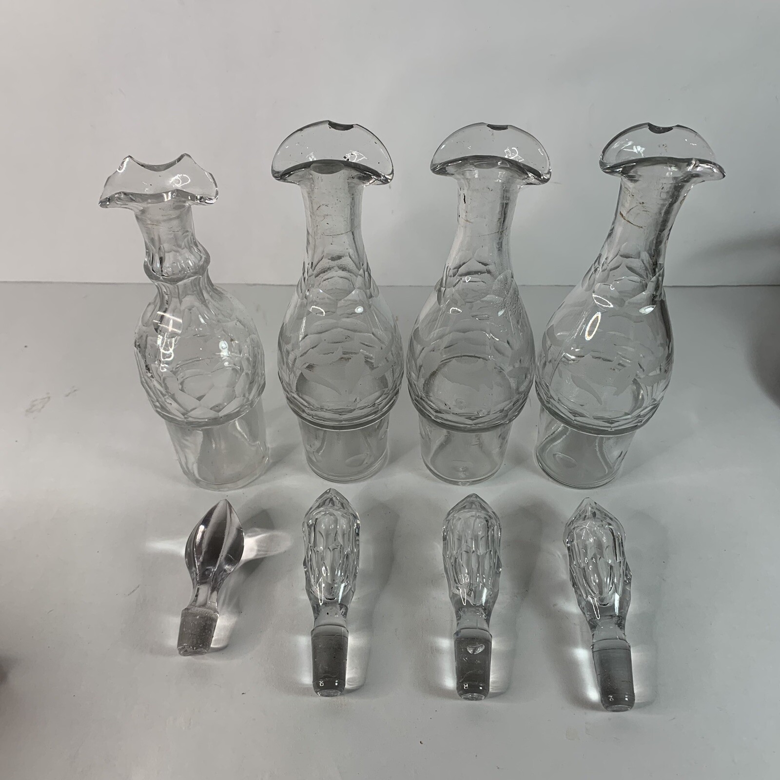 Antique Victorian Silver Plated Cruet Condiment Set Caddy Etched Glass Server