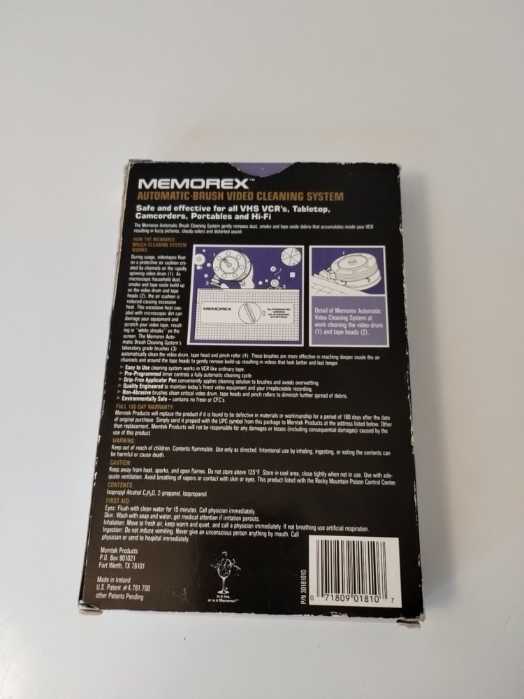 Memorex Automatic Brush Video Cleaning System Wet Process Safeguard System