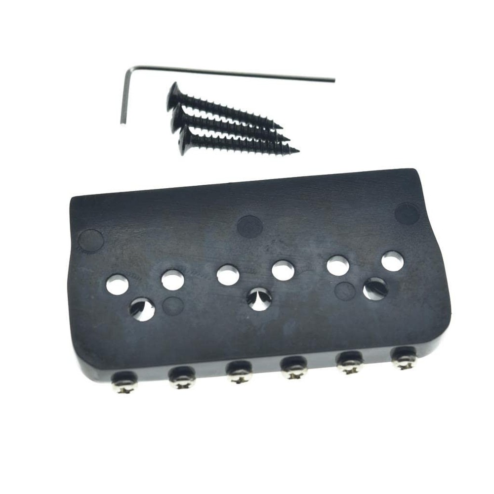 KAISH Black 6 String Guitar Fixed Bridge Electric 6 Model