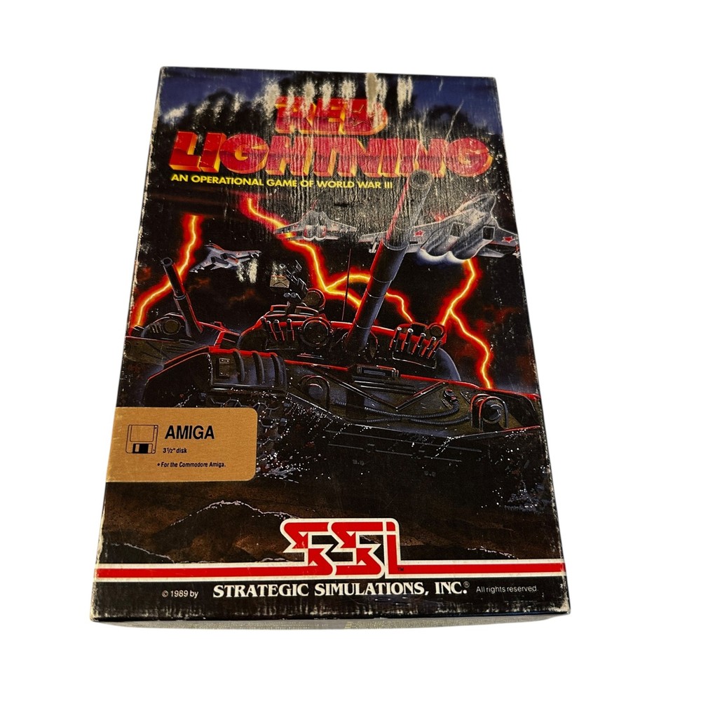 Red Lightning Commodore Amiga Complete Video Game Software Vintage + Box