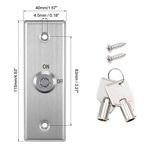 Key Switch Lock On/Off Exit Door Lock Emergency Door Release SPST for Access