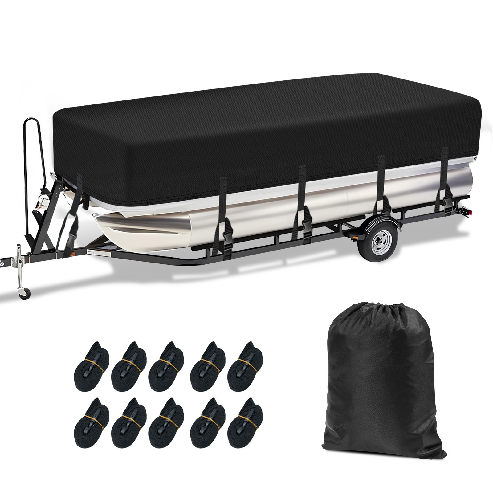 21-24Ft Waterproof Heavy Duty Pontoon Boat Cover Outdoor UV Rain Dust Protection