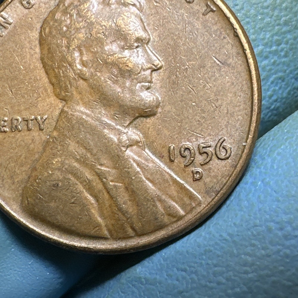 1956 D Lincoln Cent- Obverse Machine Doubling- Error!