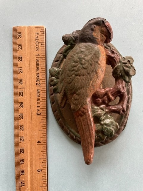Vintage Cast Iron Parrot Door Knocker