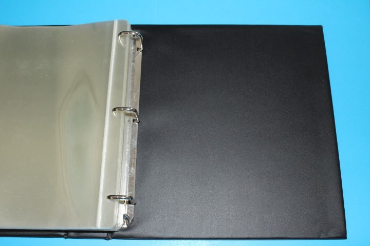GK Black 3 Ring binder inc 90+ clear document size pg w Dustcase BlueLakeStamps