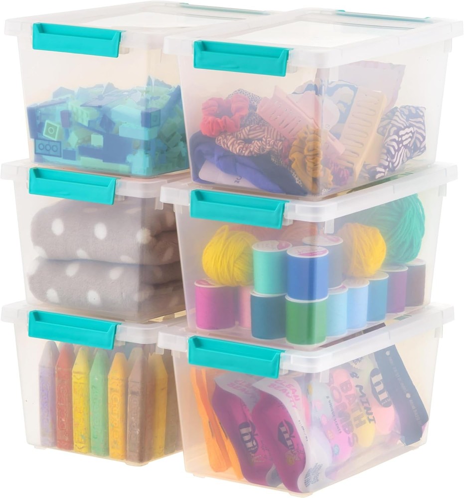 12-Quart Plastic Storage Container Set with Lids (4-Piece Set), Stackable