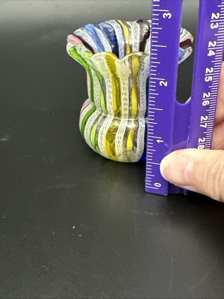 Murano Ribbon Glass Toothpick Holder